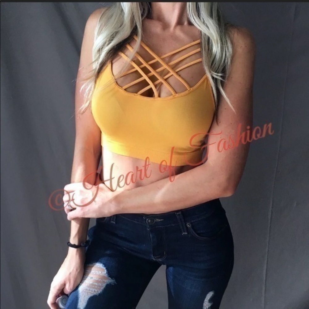 Crisscross Caged Strappy Seamless Bralette Padded